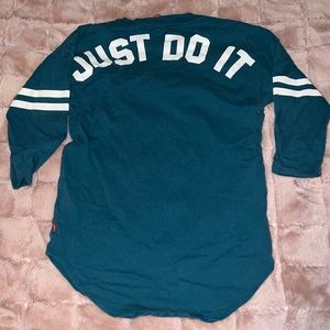 Vintage - Nike - Just Do It - Turquoise - 3/4 Sleeve, Size XS - Like New